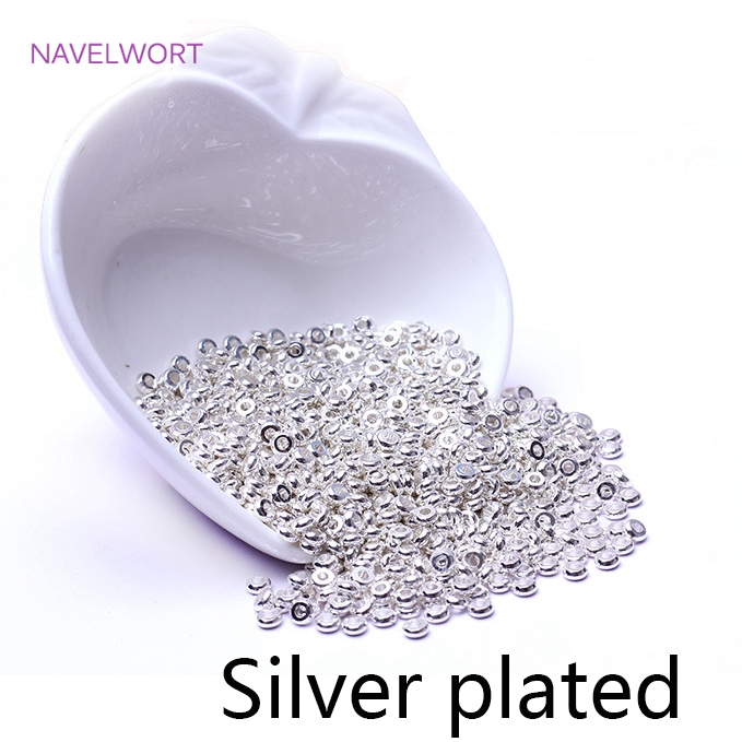 bisuteria materiales por mayor Cuentas espaciadoras chapadas en oro de 18k para fabricación de pulseras, cuentas para abalorios, accesorios de joyería, suministros de fabricación de joyas DIY al por mayor: S / Rojo