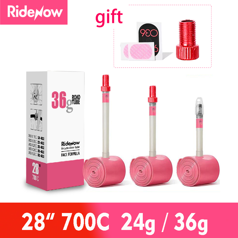 RideNow-Chambre à Air Ultralégère pour Vélo de Route, 700c, TPU, Valve Française Schrader SCHRADER, Convertisseur