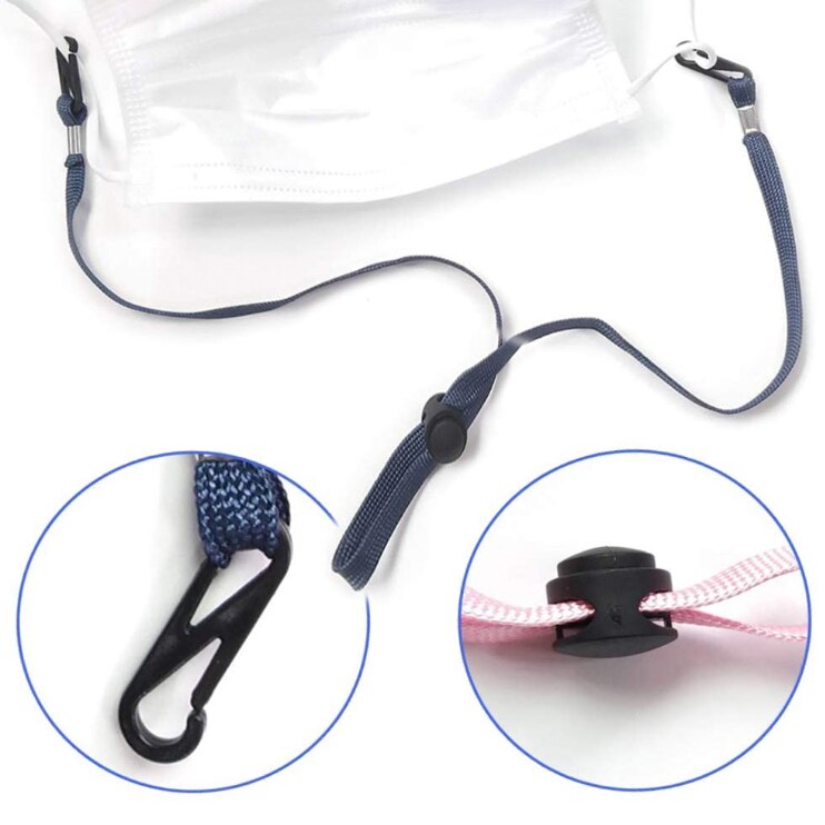 10pcs Adjustable Hanging Neck Mask Lanyard Extension Strap For The Back Of The Head Or The Neck With Clip For Children