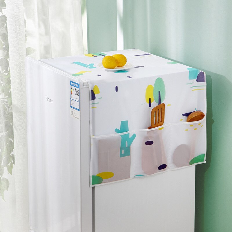 Funda para frigorífico, a prueba de agua, cubierta para nevera con bolsillo de almacenamiento, bolsa de almacenamiento, organizador colgante para el hogar o la cocina