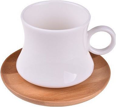 Porselen kaffekopp sett  av 6 med bambus tallerken spesiell stilig kopp sett bambum largi