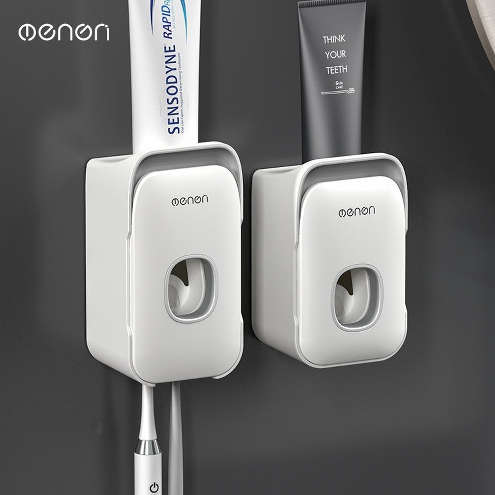 Toothpaste Dispenser Automatic With Toothbrush Holder Wall Mounted Bathroom Accessories Set For Home Toothpaste Squeezer WY804