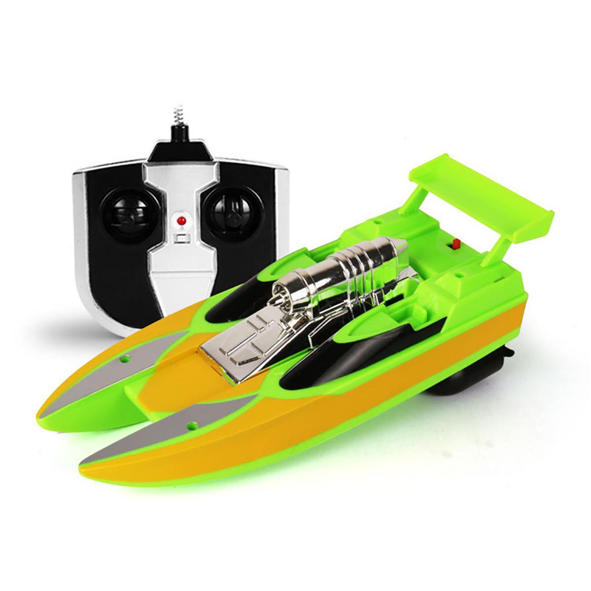 radio remote control dual motor high speed boat RC racing children outdoor racing boat: Green