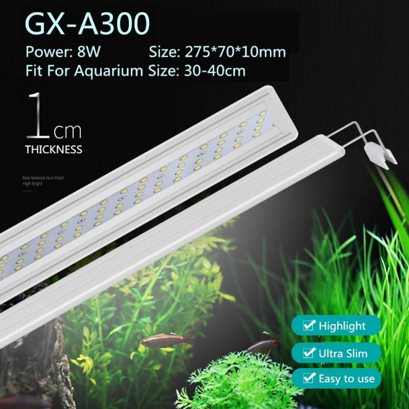 Aquarium Led Verlichting Lamp Aquatic Plant Aquarium Led Licht Aquarium Licht Verlichting Lampe Vier Rijen Lamp Kralen: GX A300