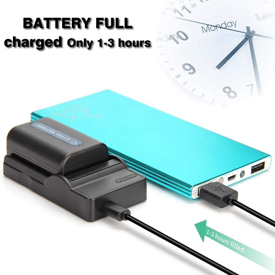 NP-F550 NP-F960 NP-F970 NP-FM500H NP-FM50 NP-FM70 NP-FM90 BC-VM50 NP-FM55H Batterie USB Ladegerät für Sony CCD-SC55 TRV81 MVC-FD81