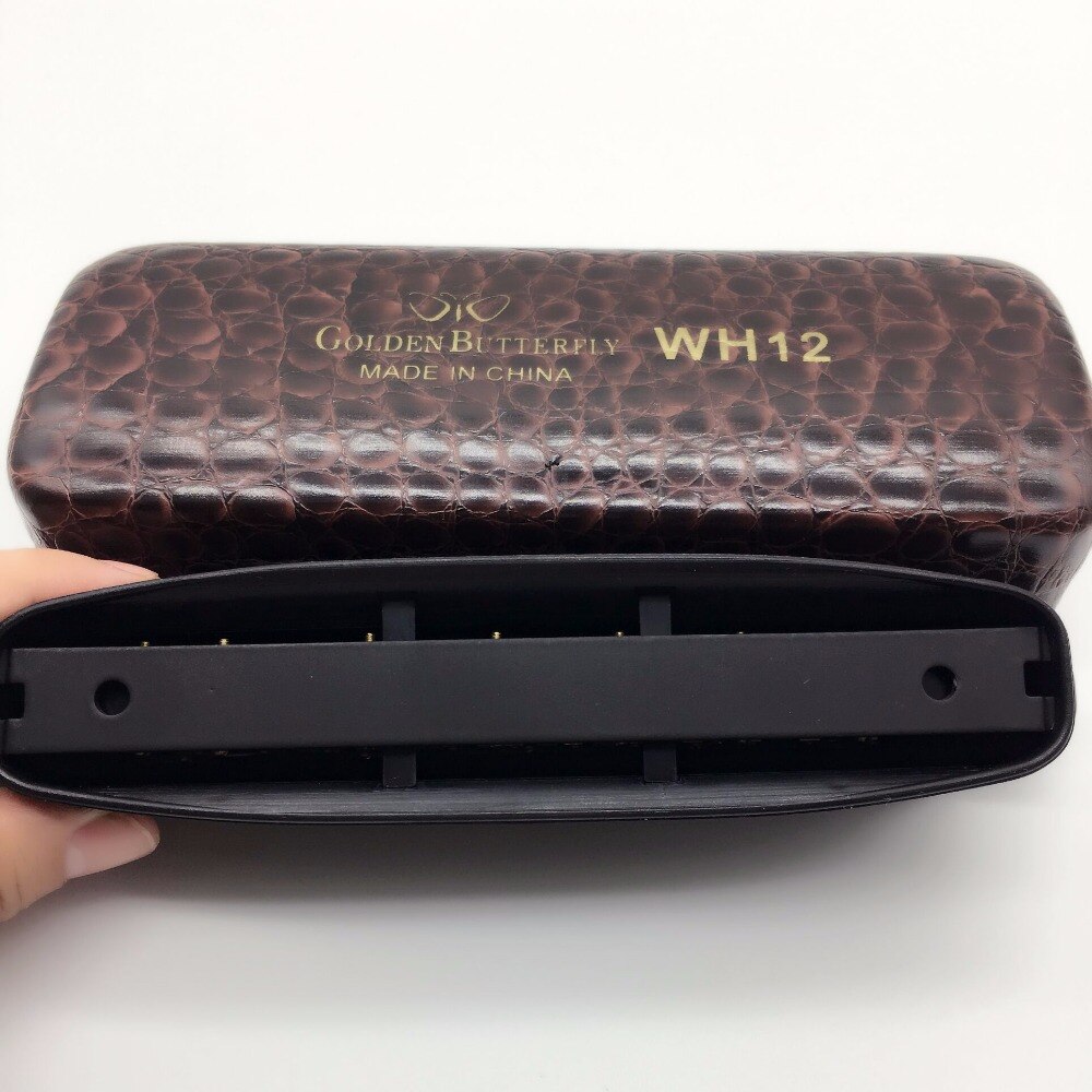 Golden Butterfly 12 Hole Chromatic Harmonica WH12 Harp musical instrument mouth organ semi-matte ABS cover