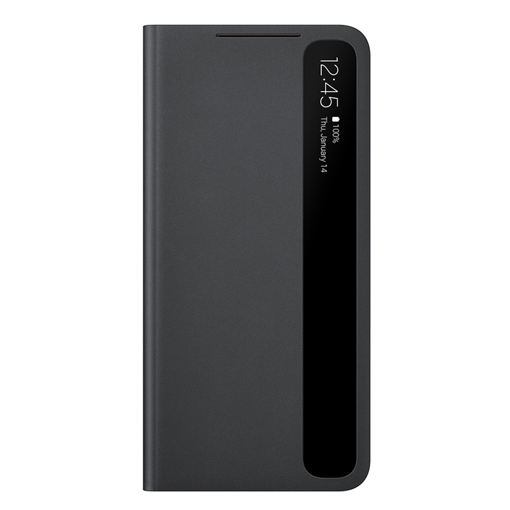 Funda de espejo Original para Samsung, funda de teléfono con vista clara para Galaxy S21 + S21Plus s-view, fundas inteligentes con tapa: Negro