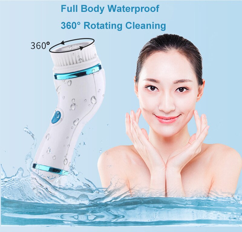 4 in1 Electric Face Cleanser Facial Washing Brush Ance Blackhead Remover Deep Cleansing USB Rechargeable Cleaning Machine