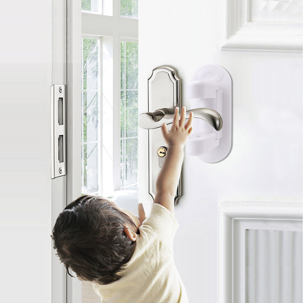 Universal dørhåndtagslås børne babysikkerhedslås rotationssikker dørklæbende sikkerhedslås håndtagslås til hjemmet