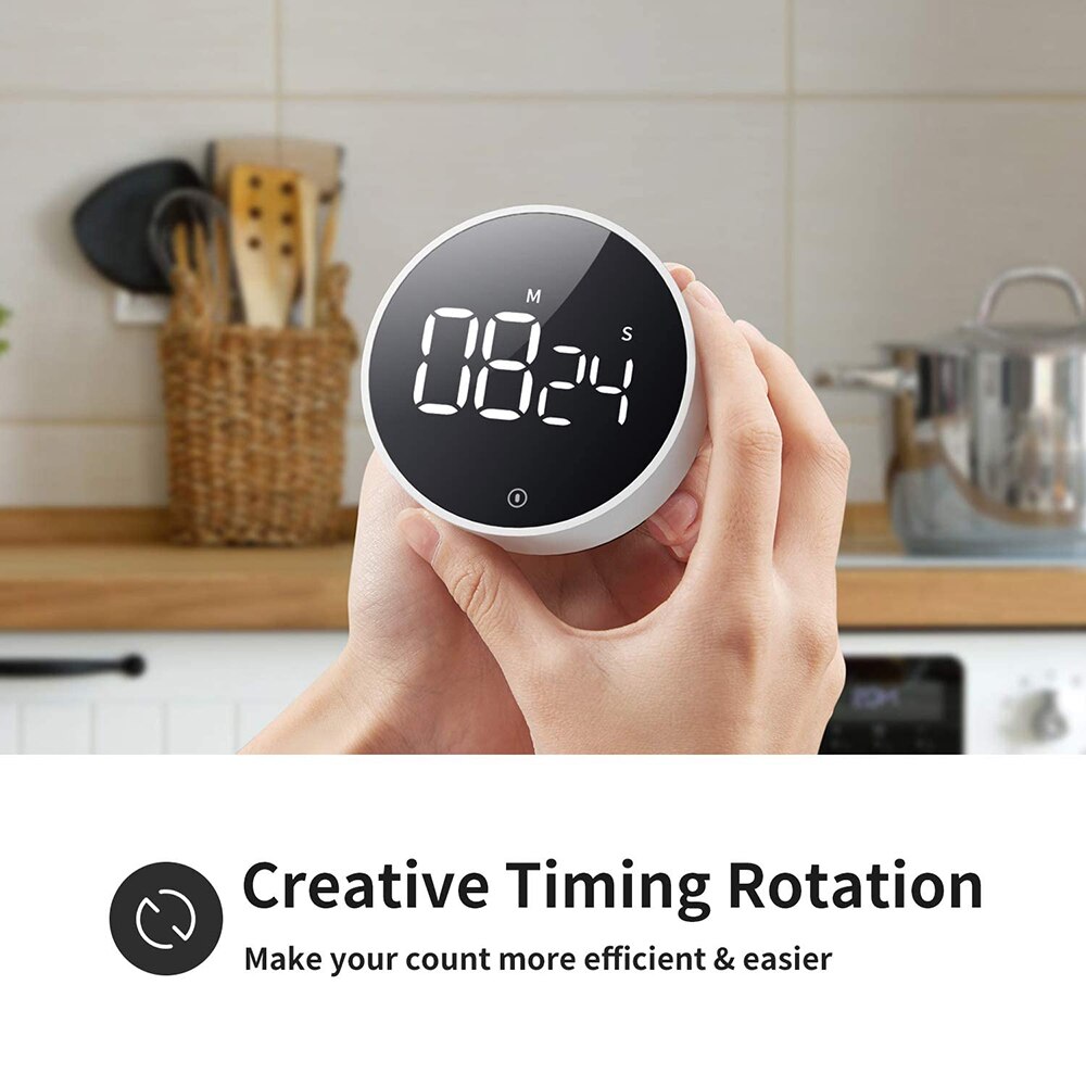 Magnetic LED Digital Timer Electronic Countdown Alarm Clock Kitchen Timers for Cooking Study Stopwatch Shower Mechanical Counter