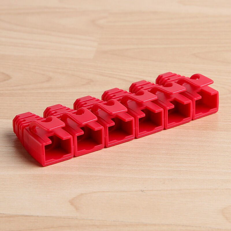 AMPCOM RJ45 Ethernet Network Cable Strain Relief Boots Cable Connector Plug Covers for CAT5 CAT5e CAT6 (Plastic): 30pcs / Red