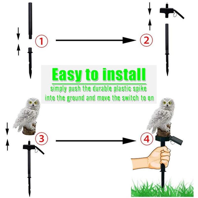 Led Solar Power Outdoor Tuin Waterdichte Uil Stake Lawn Licht Exterieur Night Lights Uil Vorm Zonne-energie Energia Lamp