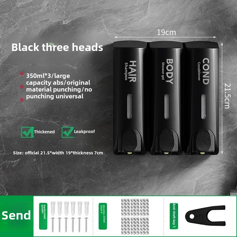 Wall-Mounted Bathroom Soap Dispenser Bottle Press No Punching Hotel Guest House Shampoo Bath Gel Box Home Decor Hardware: Borgonha