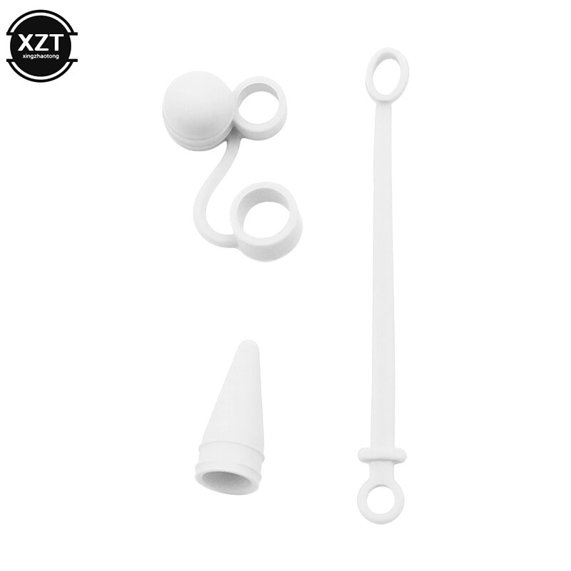 Cap Houder/Nib Cover/Kabel Adapter Tether Voor Apple Potlood voor iPad Pro Potlood 180208: WHITE