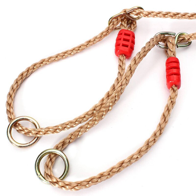 Adults and children swinging swings swinging wooden swing with rope