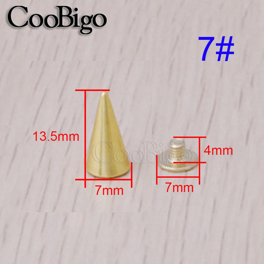 20 Sets Metal Cone Studs En Spikes Diy Craft Cool Punk Garment Klinknagels Voor Kleding Tas Schoenen Lederen Diy Handwerk onderdelen: 7