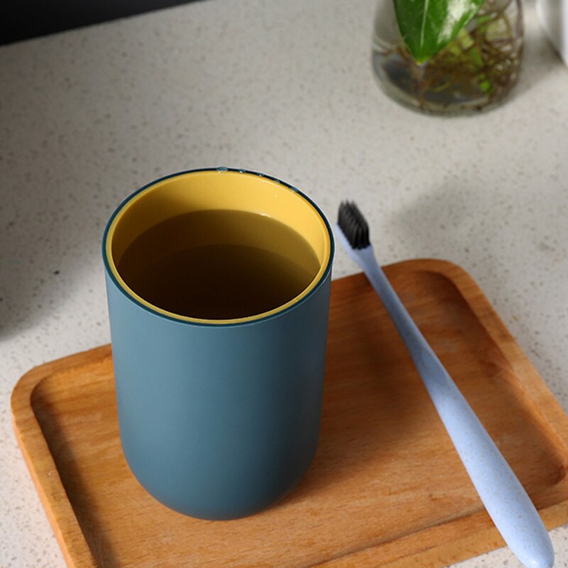 Wash Cups Toothbrush Cup Box Multifunction Tooth Mug PP Wheat Washing Tooth Cup Brush Holder Home Bathroom Accessories