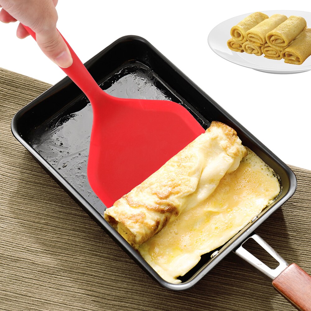 Espátula de silicone para cozinha, pá larga de silicone para pizza, utensílios de cozinha, com turbinas antiaderentes, resistente a altas temperaturas