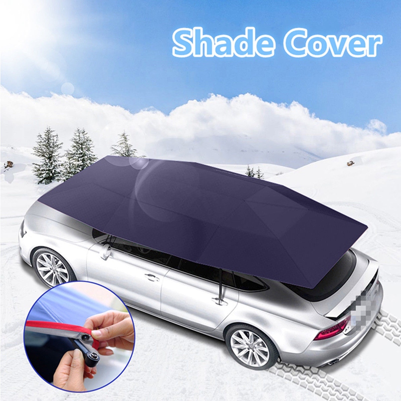Auto Paraplu Zonnescherm Cover Tent Doek 4X2.1M Universele Uv Beschermen Zonder Beugel Zilver