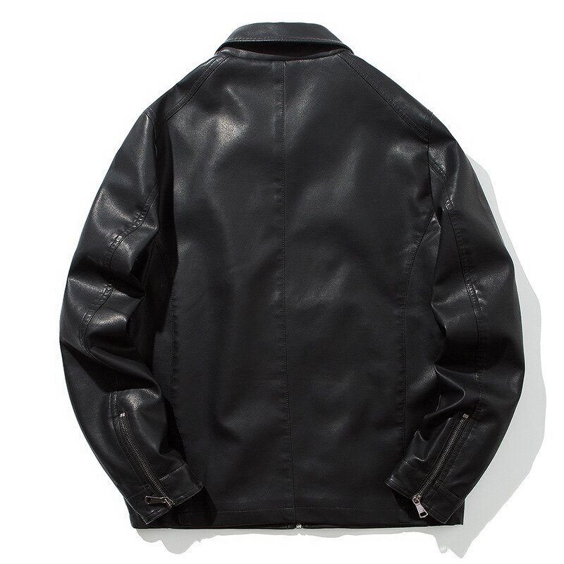 Mænd split læder jakke herre vinter outwear biker lynlås motorcykel læder jakke mandlige hip hop punk jakker