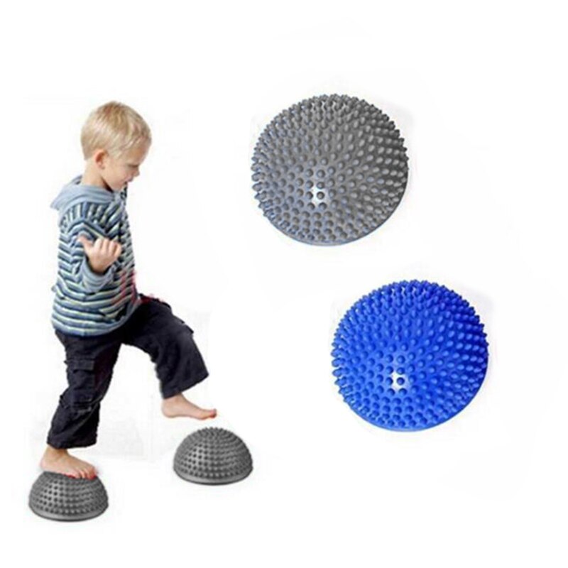 Inflatable Half Yoga Ball Massage Point Half Fitball Exercises Trainer Stabilizer Pilates Fitness Balancing Ball Soft Children