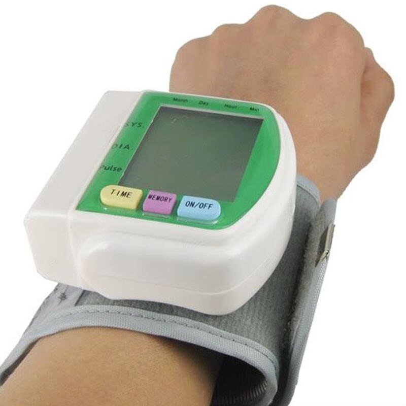 Automatic Digital Wrist Blood Pressure Monitor meter for Measuring Heart Beat And Pulse Rate DIA Tonometer with Cuff 60 memory