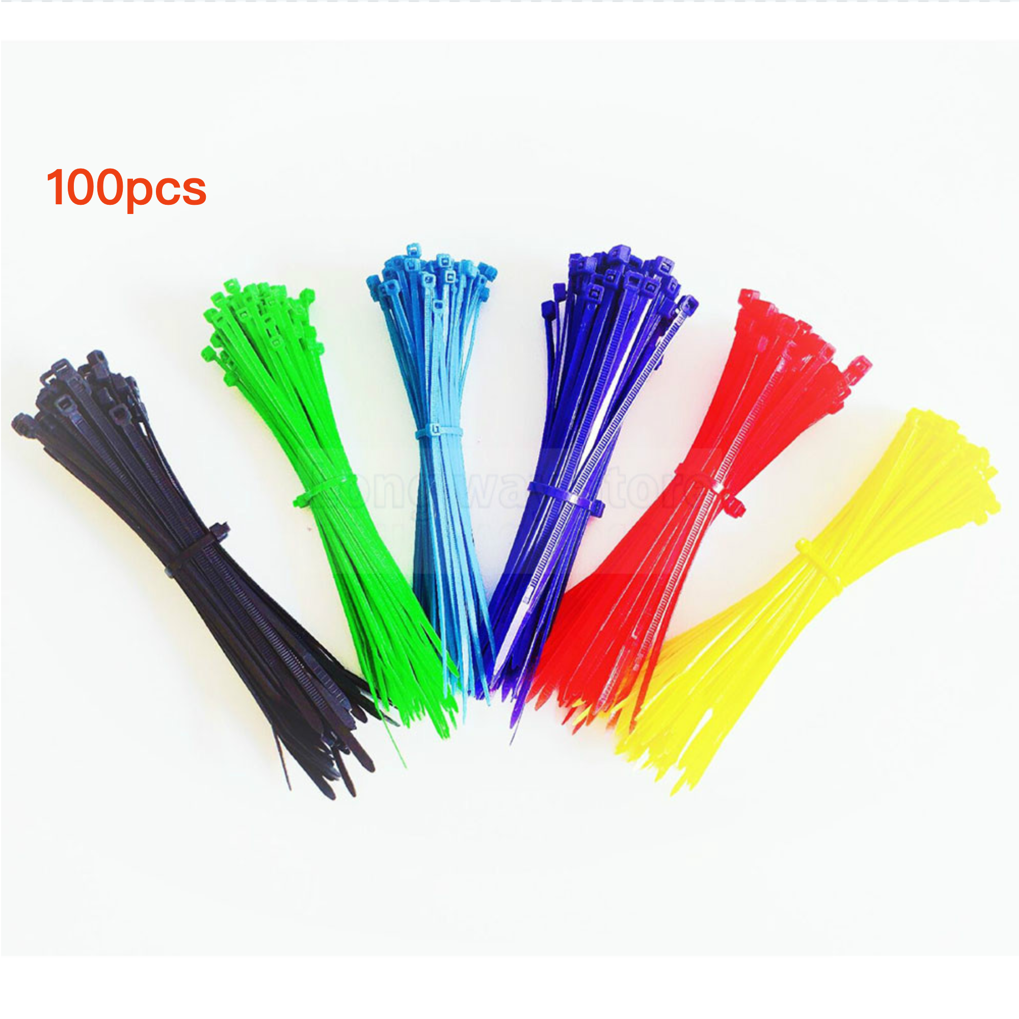 Roasun 100pcs Cable Ties 10 Colors 2.5mmx100mm Self-Locking Nylon Wire Cable Zip Ties White Black Organiser Fasten Cable