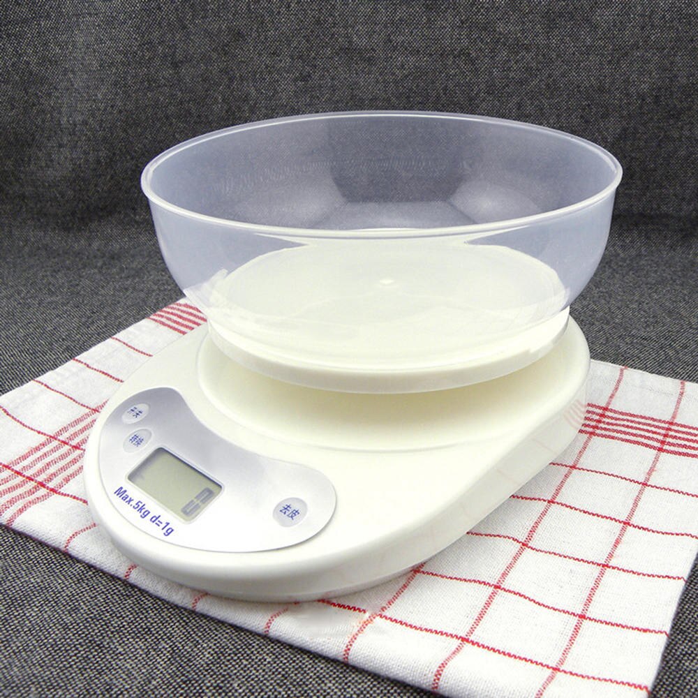 Electronic Digital 5kg/3kg /1g Kitchen Cooking Black/White With Bowl Weighing Scales Kitchen Scale High Precision Desktop Scale