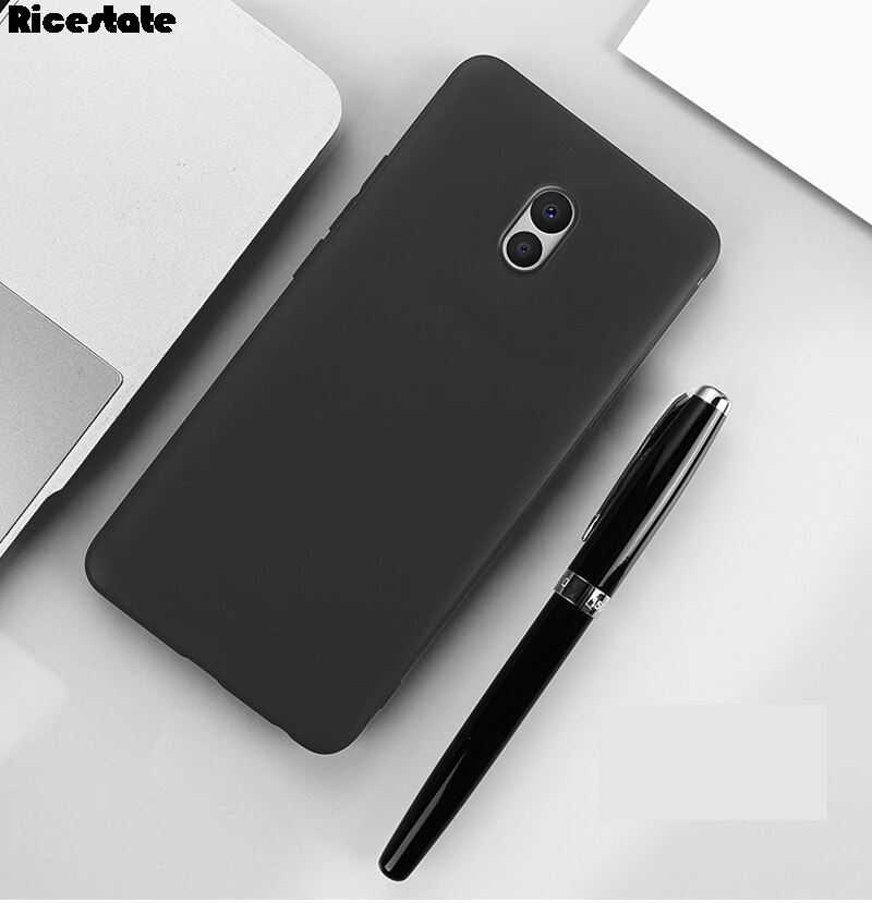 Per Meizu M6 M6T M6S M6 nota copertura della cassa Del Silicone Meizu M6 mini Glassata opaca solido colori Molle della Cassa del silicone: For Meizu M6S / Black