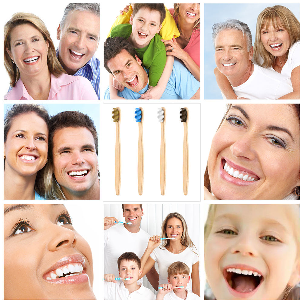 1 pc Eco-amichevole Naturale di Bambù del Carbone di Legna Spazzolino A Setole Morbide Basso Tenore di Carbonio Manico in Legno Portatile Pulire I Denti Pennello navata di Goccia