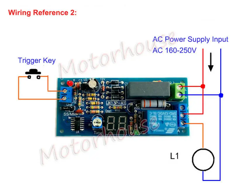 AC 220 V 230 V Digitale LED-Anzeige Einstellbare Countdown-Trigger Verzögerung Timer Schalter Ein-Aus-Timing-Relaismodul 1 s-99 min