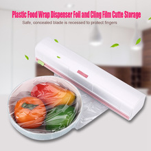 Cling Film Wrap Opslag Houder Box Rvs Conserveermiddel Film Dispenser Seal Aluminiumfolie Wax Paper Cutter