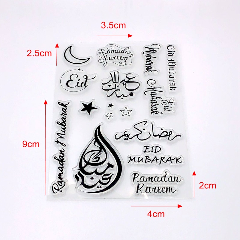Taart Decoratie Eid Mubarak Silicone Mold Cutter Stempel Embosser Fondant Plastic Cutter Cakevorm Gereedschappen Fondant Bakken