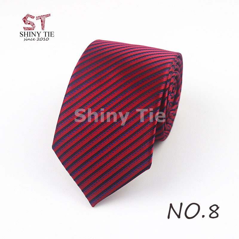 Menns polyester slips formell 7cm stripete hals slips business svart blå vintage gravatas for bryllupsfest dress: 8