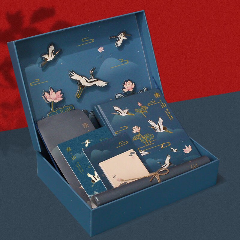 Notebook Antiquity Sticker Set Box Birthday notebook Girl Kawaii Diary Antiquity Chinese Style Notepad 2022 Stationery: K