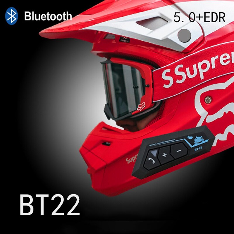 Motorcycle Bluetooth Headset Intercom Interconnection Outdoor Riding Headset Communication BT5.0 Stereo Interphone