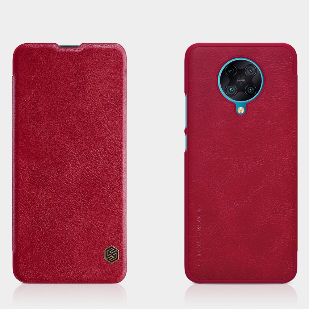 Nillkin Case for Xiaomi Pocophone F2 Pro / POCO X3 NFC Qin Series PU Leather Flip Cover For Xiaomi Redmi K30 Pro Case: for POCO X3 NFC / red