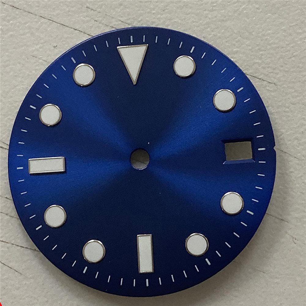 29mm Watch Dial with Blue Luminous 3 o&amp;#39;clock Watch Dial for NH35 Movement Accessories: Blue