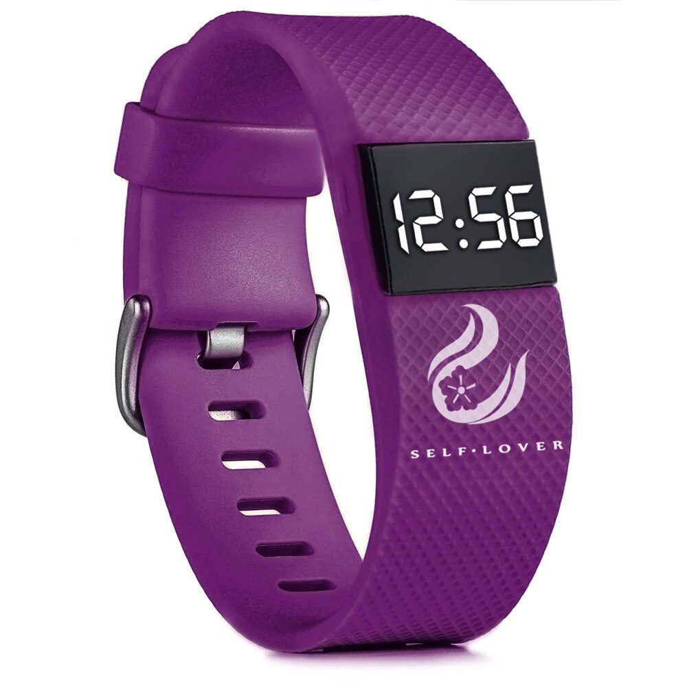 Reloj sencillo con anillo de mano Para Mujer, pulsera electrónica de deportiva Led, Reloj Deportivo Para hombre, ,: Morado