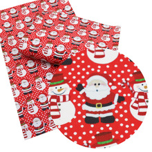 David angie 20*34 cm Kerstman Kerst Synthetisch Leer Stof 1 ST, DIY Naaien Stof Materialen Voor handtas Kleding, 1Yc2820