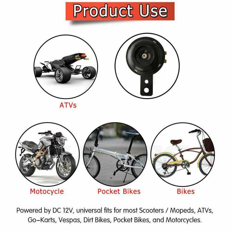 Klaxon électrique universel pour moto, 12V/48, 1,5 a, étanche, pour Scooter, mobylette, quad, 1 pièce