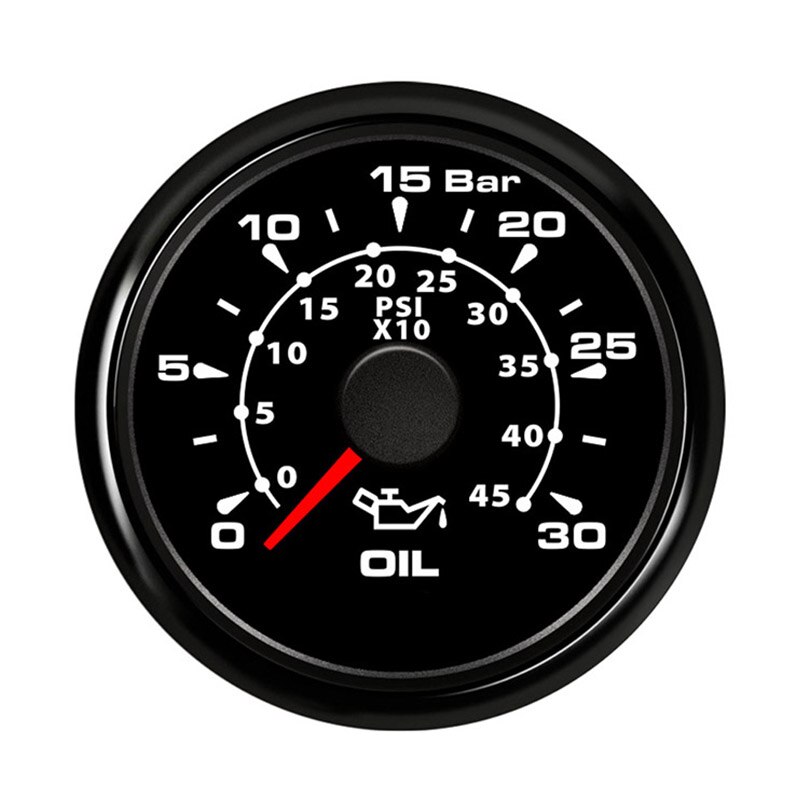 8-kleur backlight Auto Marine Olie Manometers 0-30Bar Oliedrukmeter Meter 52mm 9-32V voor Auto Boot olie druk gauge: BN