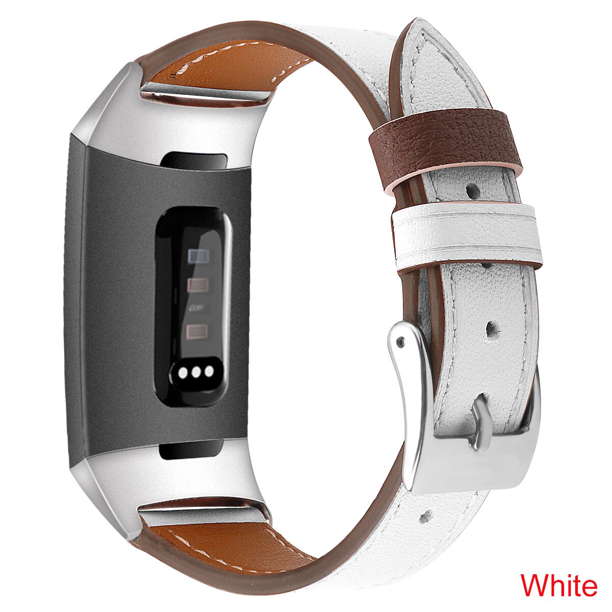 Essidi For Fitbit Charge 3 4 Leather Band Women Men Smart Bracelet Replacement For Fitbit Charge 3 4 Wristband Watch Strap Loop: white / S