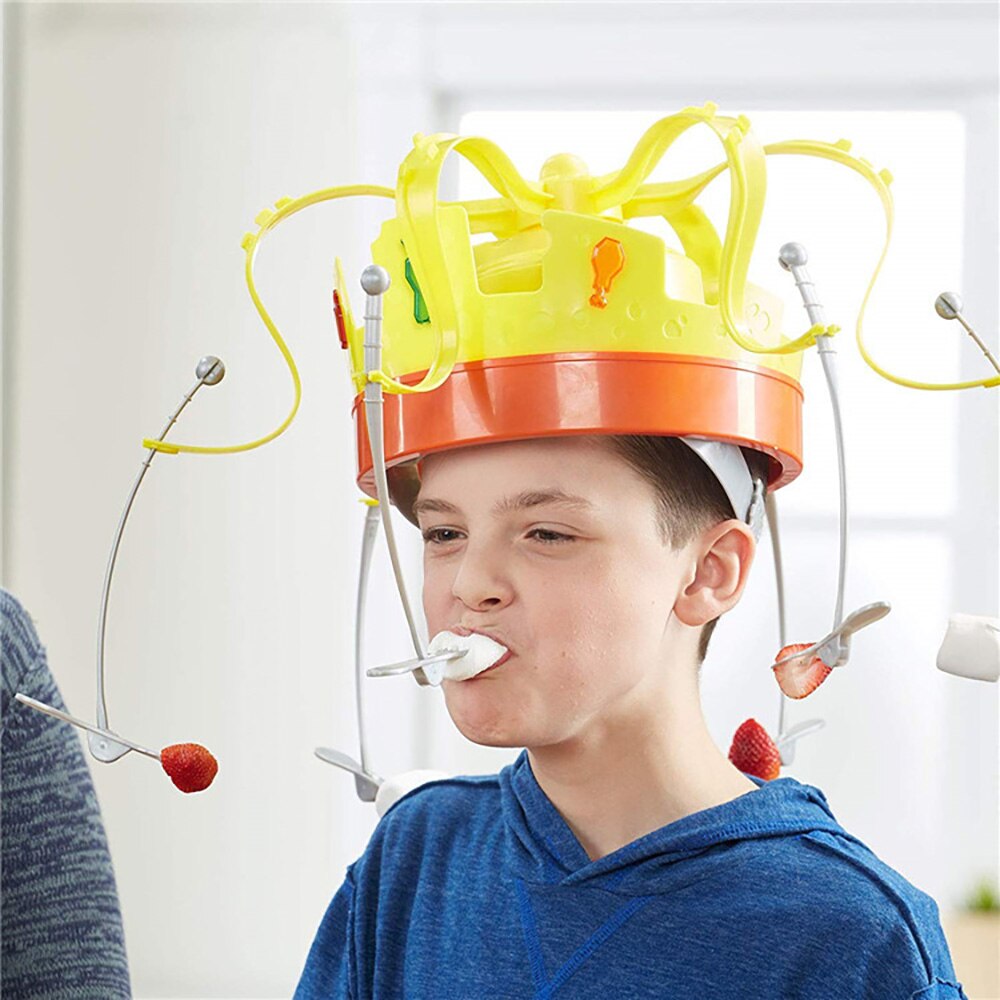 Børn roterende krone hat chow spil legetøj spinning krone snacks mad fest sjovt