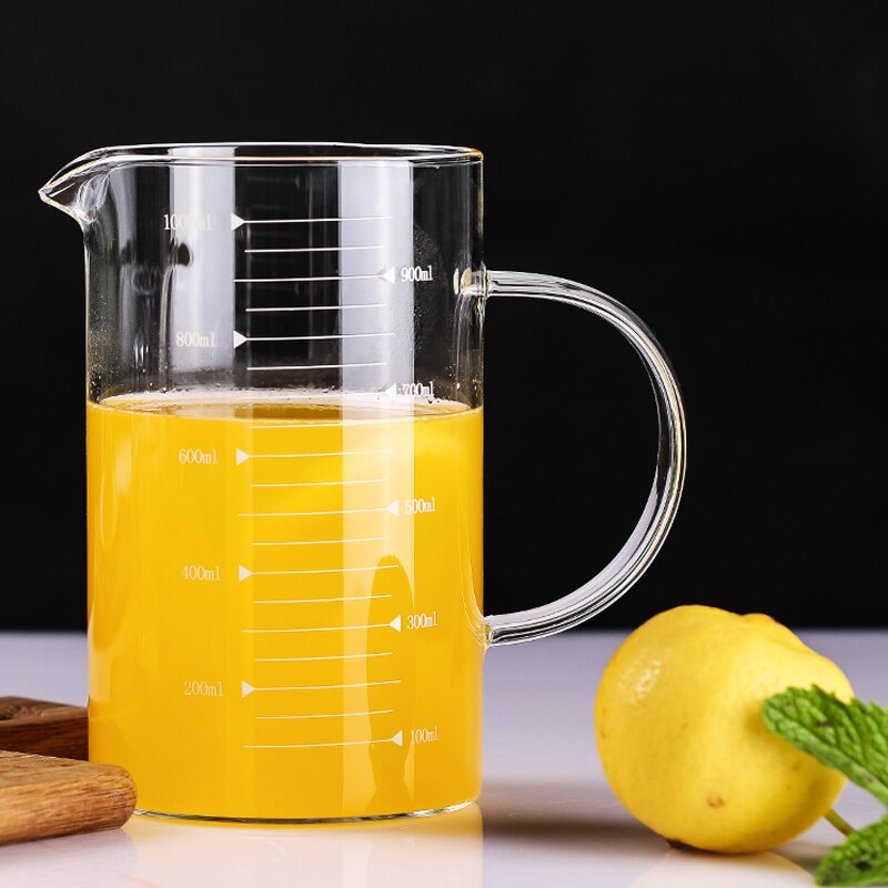 Hoge Borosilicaatglas Maatbeker Grote Clear Melk Cup Met Schaal Glas Maatbeker Voor Bakken Koken Keuken Accessoires