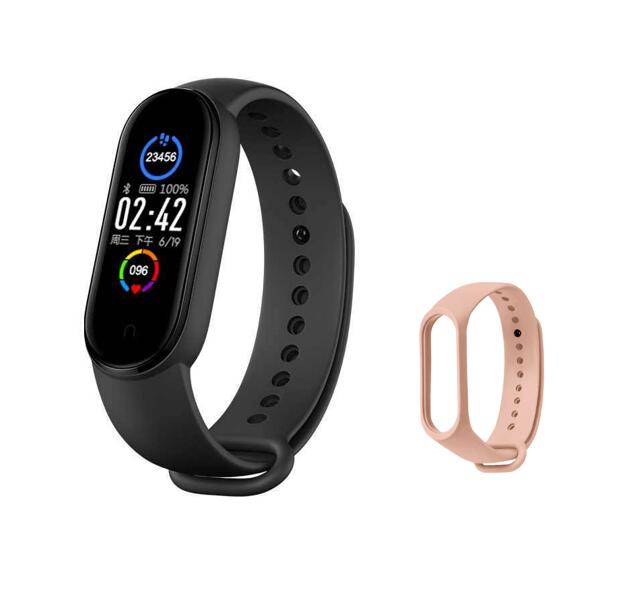 M5 Smart Wristband Sport Smart Bracelet Heart Rate Blood Pressure Smartband Bluetooth Heart Rate Monitor Watch M5 Smart Watch: Pink Band