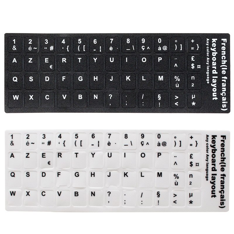 SR German Japanese French 3 Language Keyboard Scrub Smooth Stickers Layout Button Letters for PC Computer Laptop Accessories: FR 2Pcs Not Luminous