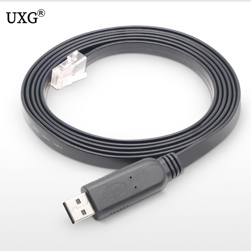 1.5m Pl2303ra USB Rs232 to RJ45 Console Cable for Cisco H3C HP Arba Huawei Fortinet Router Ftdi USB Console Cable Extension Lin: black