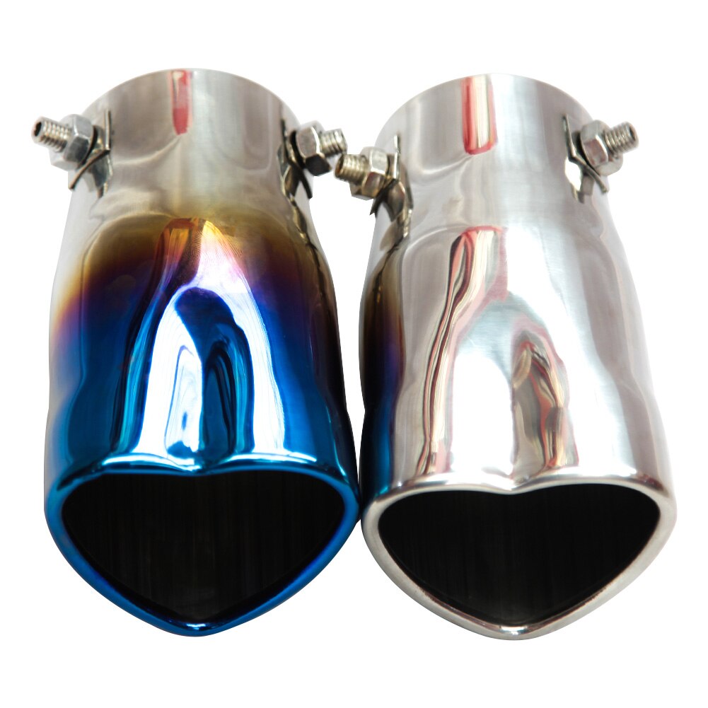Universal Exhaust Tail Pipe Muffler 2.5 inch ID Inlet Bolt-on Heart Edge Exhaust Muffler Tail Pipe Tip Cover Car Styling