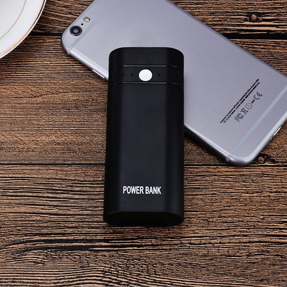 LED Light Power Bank Case 2A USB Ports DIY Battery Charger Box DIY for Samsung Xiaomi Huawei Mobile Phone Fast Charging 4 color